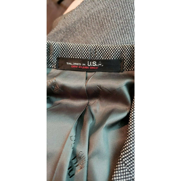 Daks London Mens Sport Coat Size 42R Black Tweed 2 Button Wool - Picture 10 of 11